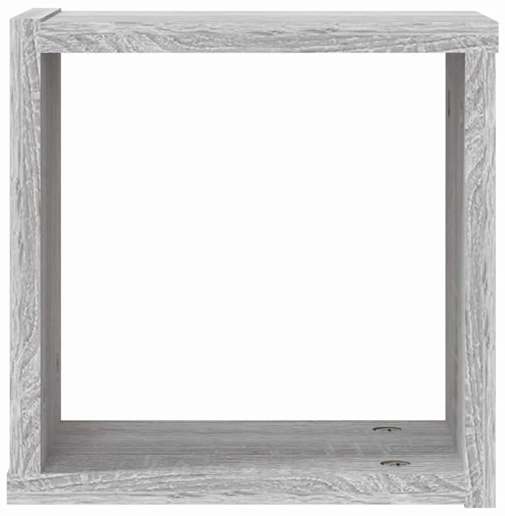 Prateleiras em Cubo 4 pcs Cinza Sonoma 26x15x26 cm em Madeira de Engen