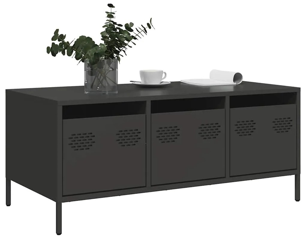 Mesa de centro 101,5x50x43,5 cm aço laminado a frio preto