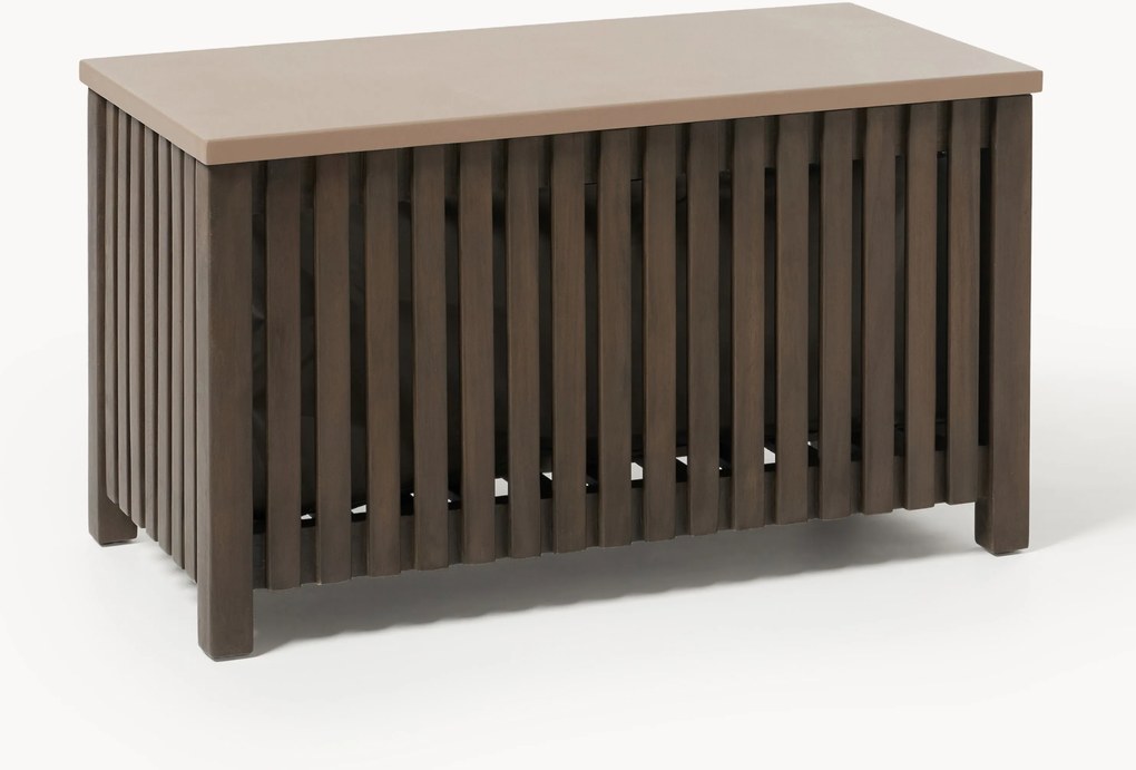 Caixa de jardim em madeira de acácia com revestimento Arkin, L 80 cm