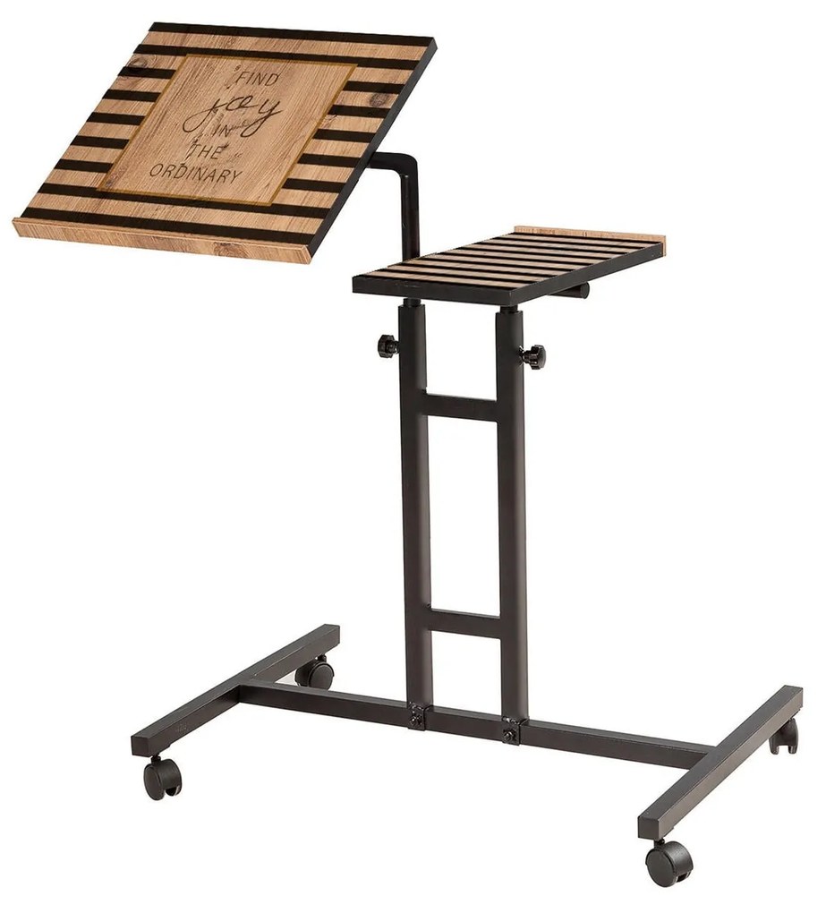 Secretária Ajustável para Portátil Glen – Atlantic Pine/Black – 67x87x