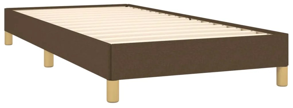 Estrutura de cama sem colchão 90x190 cm tecido castanho-escuro
