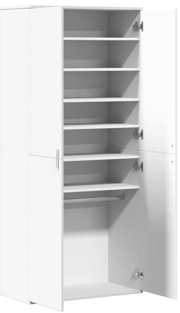 Armário para sapatos 80x39x178 cm contraplacado branco