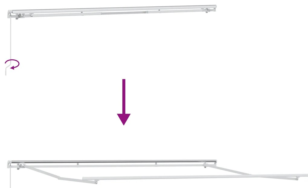 Toldo Retrátil Manual Cinza Claro 400x300 cm, Tecido de Substituição p