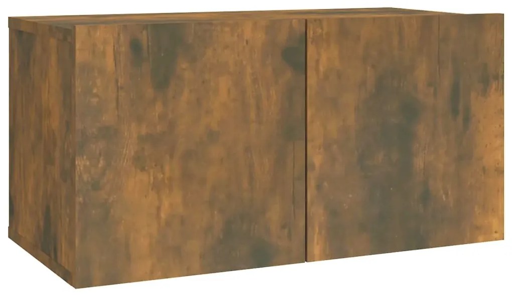 Conjunto móveis de TV 2pcs madeira processada carvalho fumado