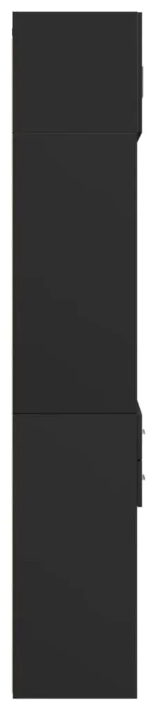 Armário de arrumação 70x42,5x225 cm derivados de madeira preto