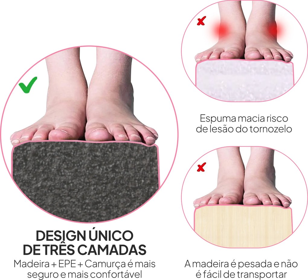 Barra de Equilíbrio Ginástica Dobrável 210 cm Barra de Ginástica Artística para Crianças Iniciantes e Ginastas 210x10x6,5 cm Rosa