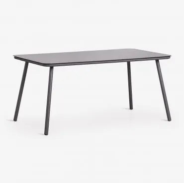 Mesa De Jardim Retangular 160x90 Cm Em Vidro Arhiza Cinza Grafito - Sklum