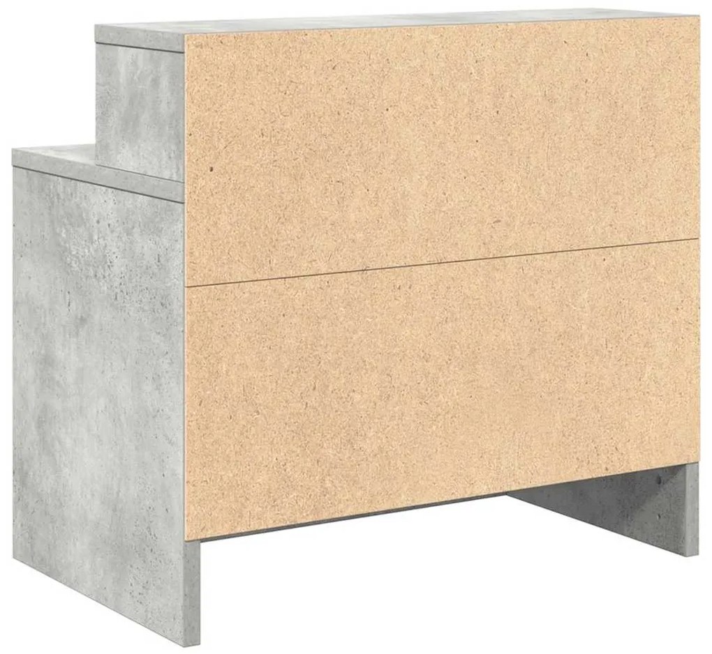 Mesa de cabeceira com gaveta 51x31x47 cm cinzento cimento