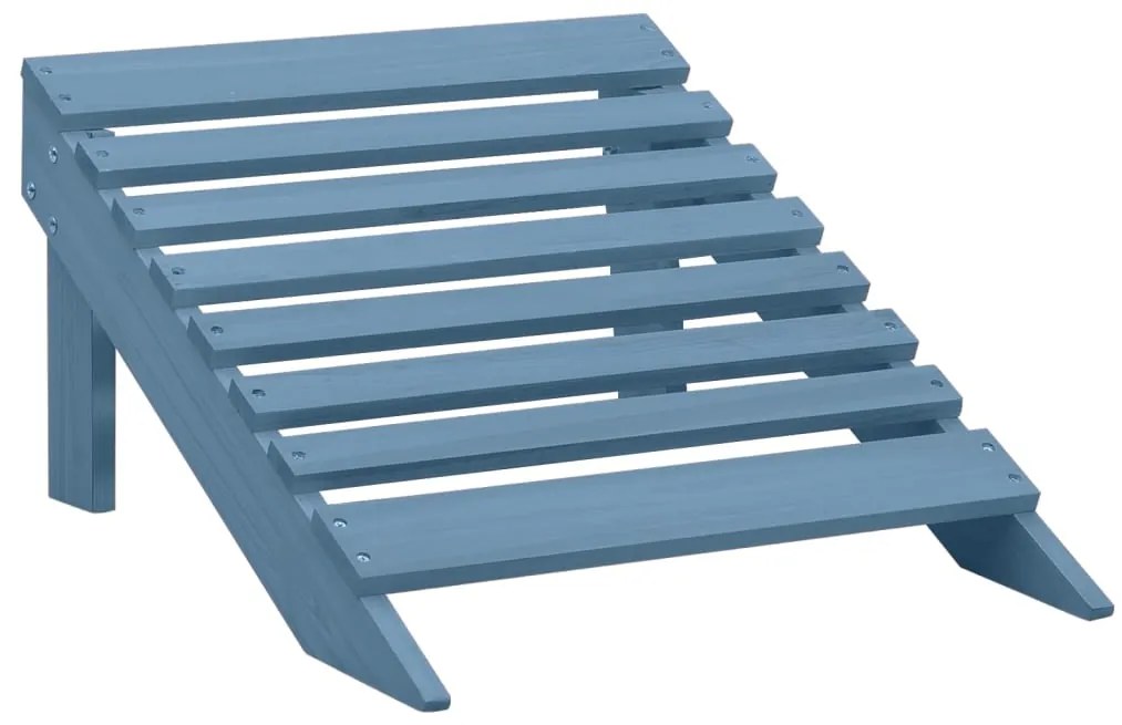 Cadeira Adirondack para jardim com otomano abeto maciço azul