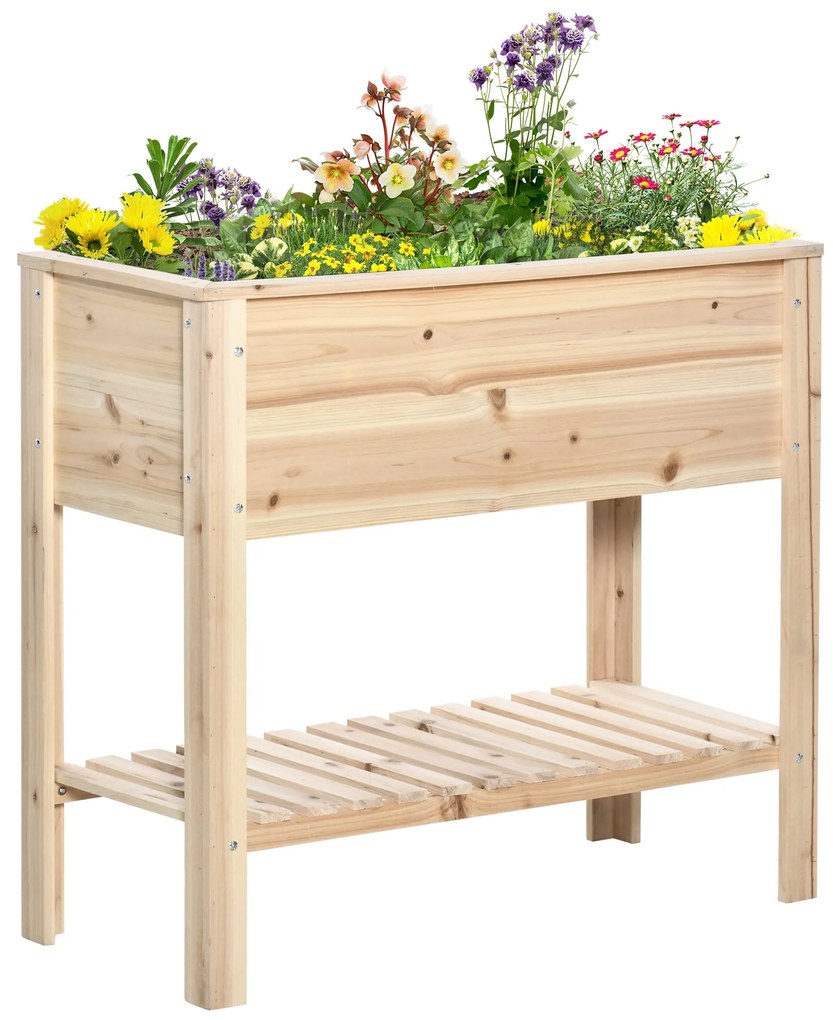Horta Vertical Elevada com Prateleira 90x40x81cm Mesa de Cultivo de Ma