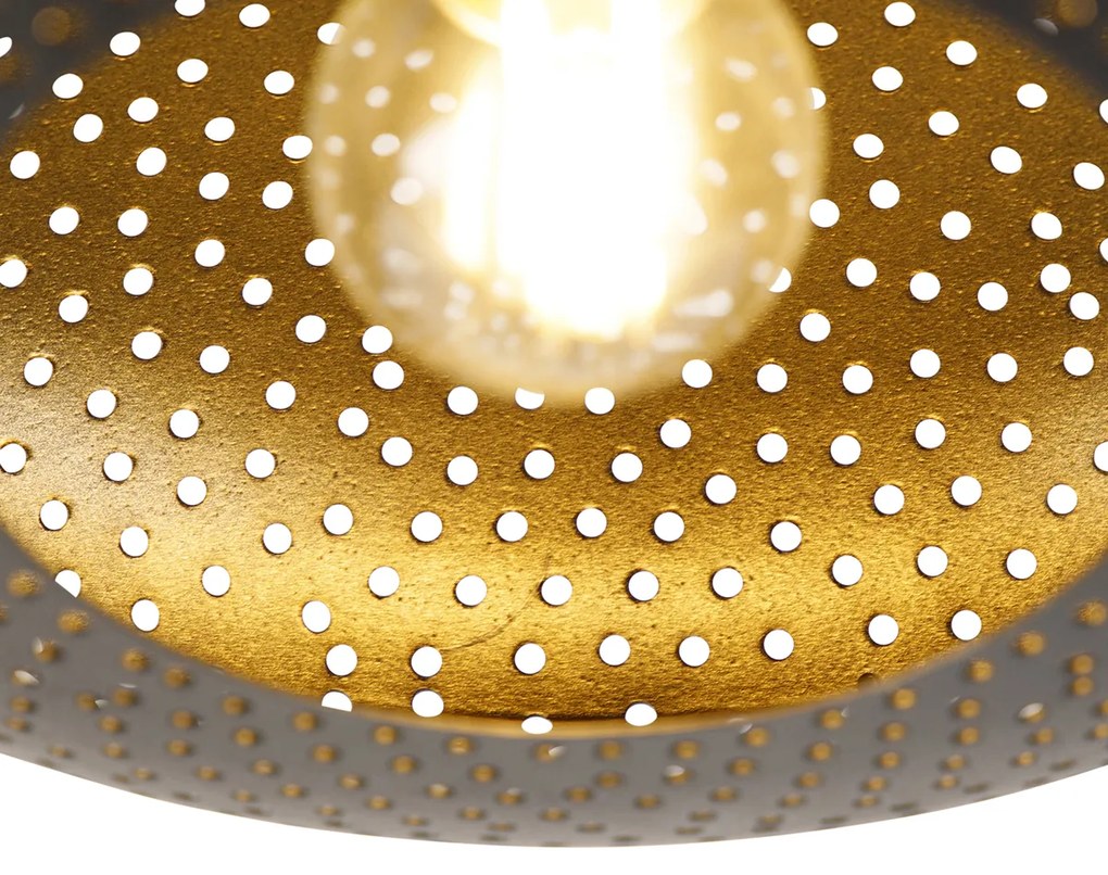 Candeeiro de teto inteligente preto com dourado 25 cm incl. Wifi P45 - Radiance