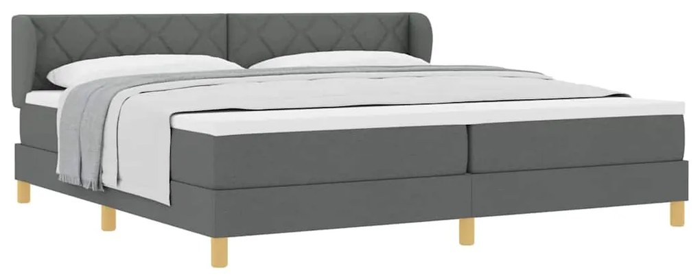 Cama Box Spring com Colchão vidaXL Cinza Escuro 200x200 cm Tecido