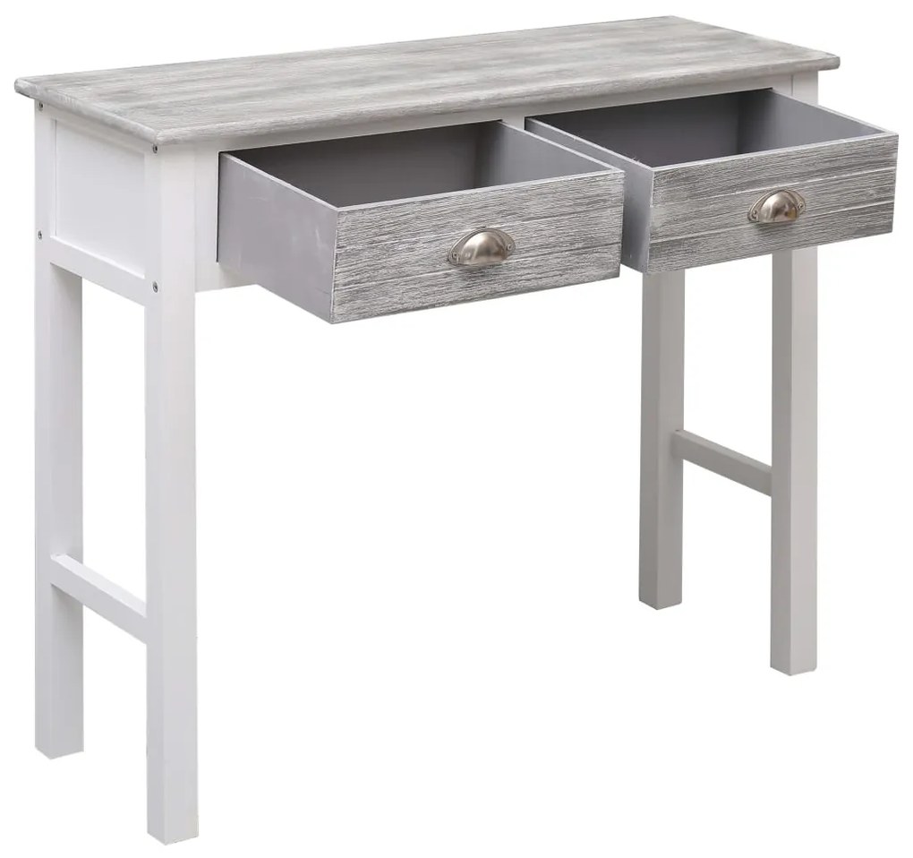 Mesa consola 90x30x77 cm madeira cinzento