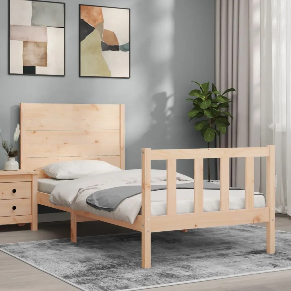 Cama sem colchão 90x200 cm madeira de pinho maciça