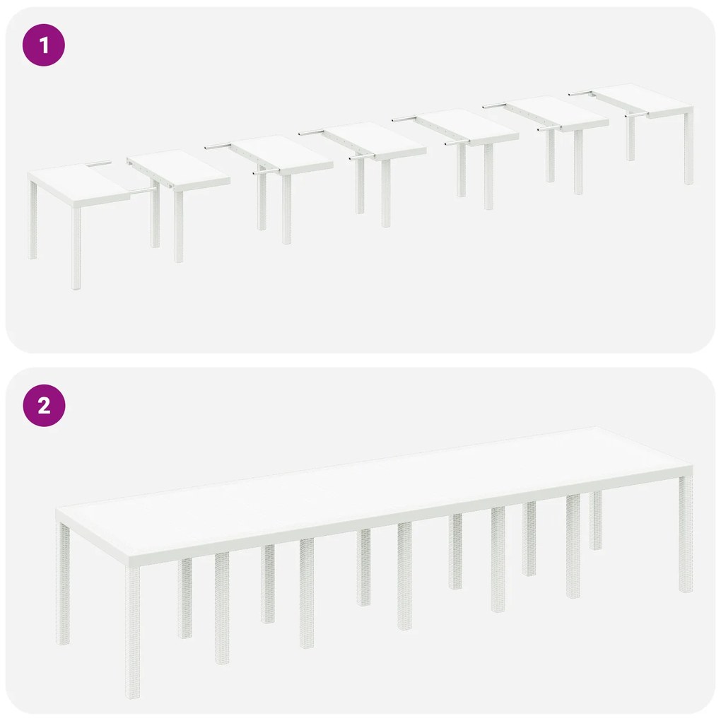 Conjunto de Jantar para Jardim vidaXL de 15 peças com Almofadas Branco