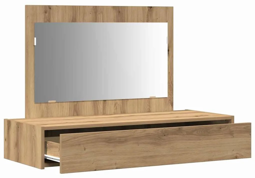 Mesa de Maquilhagem Suspensa em Carvalho Artesanal 100x40x70 cm