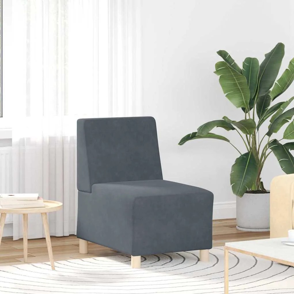 Cadeiras de Sofá 3 pcs Cinzento escuro 55 x 74 x 82 cm Veludo