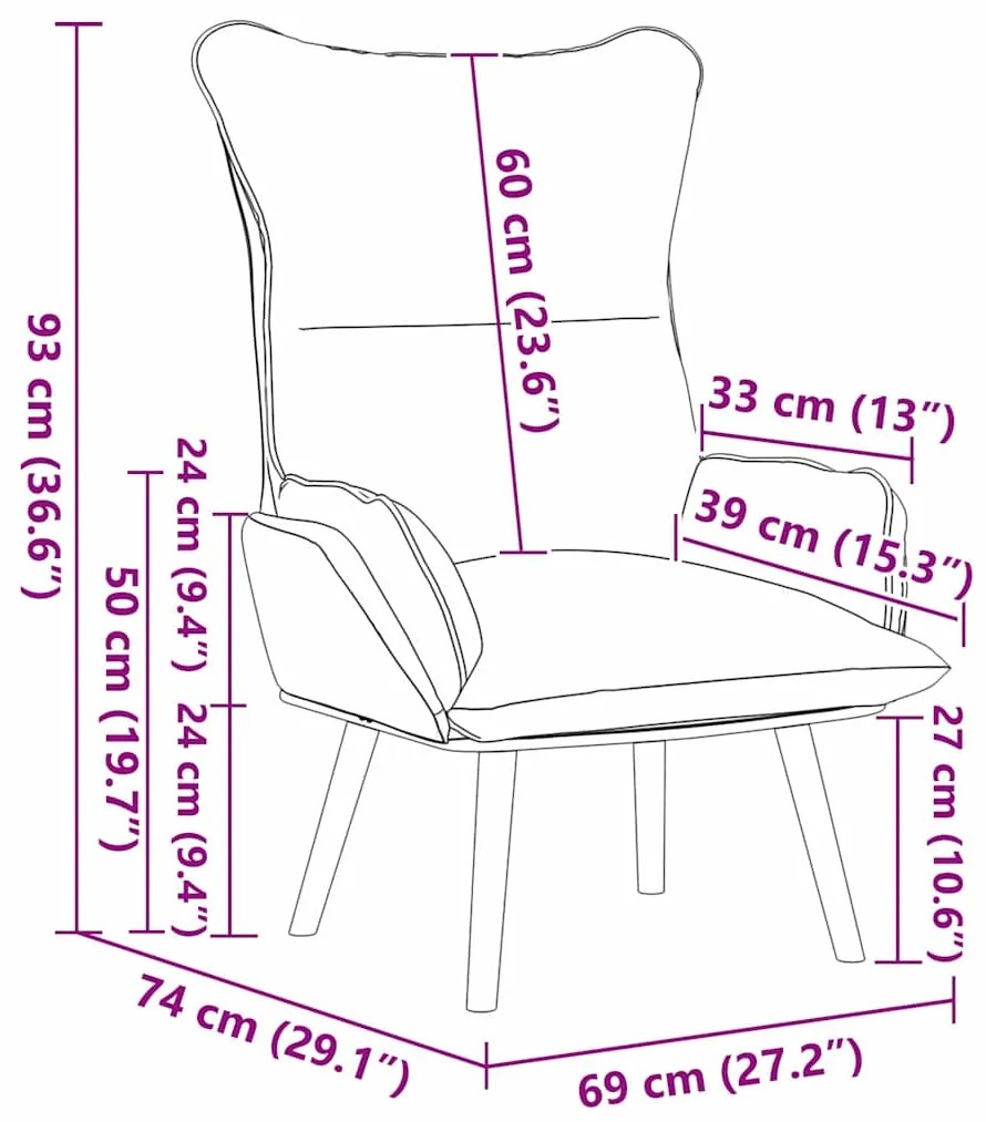 Poltrona Relaxante vidaXL em Tecido Taupe