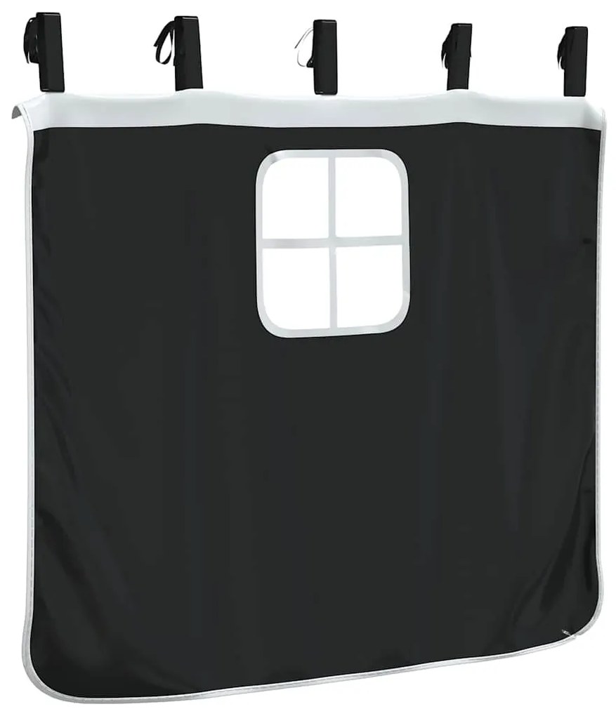 Cortinas para cama elevada poliéster branco e preto