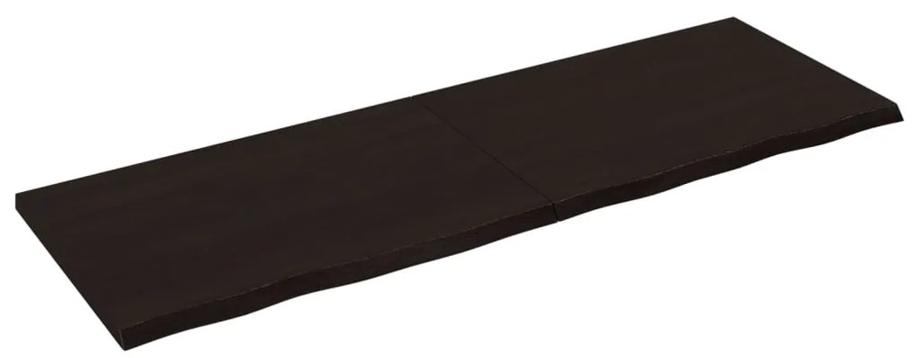 vidaXL Tampo de mesa 180x60x(2-4) cm carvalho tratado castanho-escuro