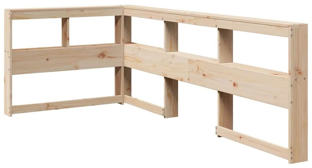 Cama com estante sem colchão 90x190 cm pinho maciço