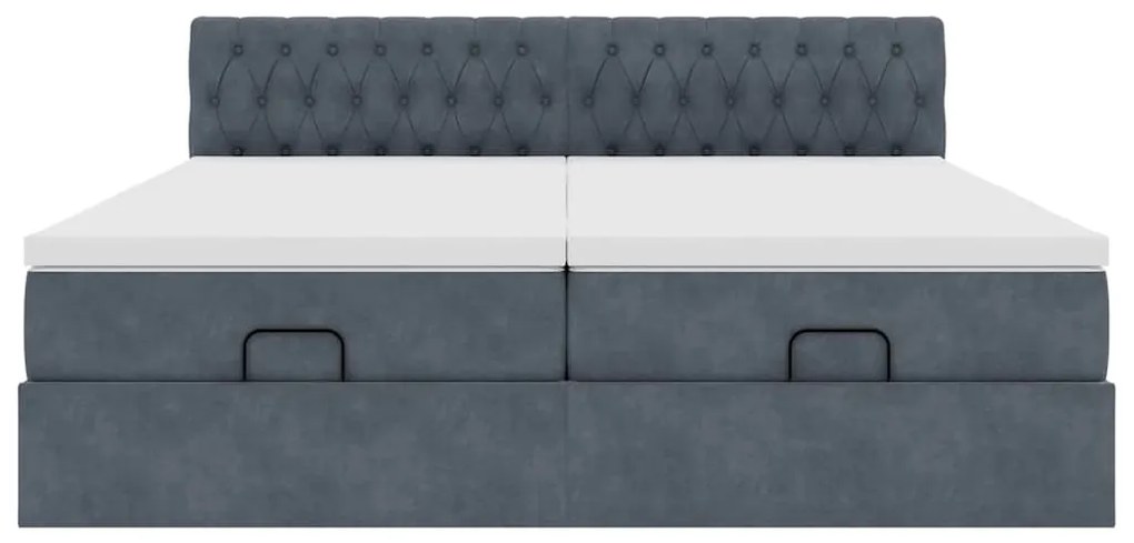 Estrutura cama otomana colchões 160x200 cm cinzento escuro