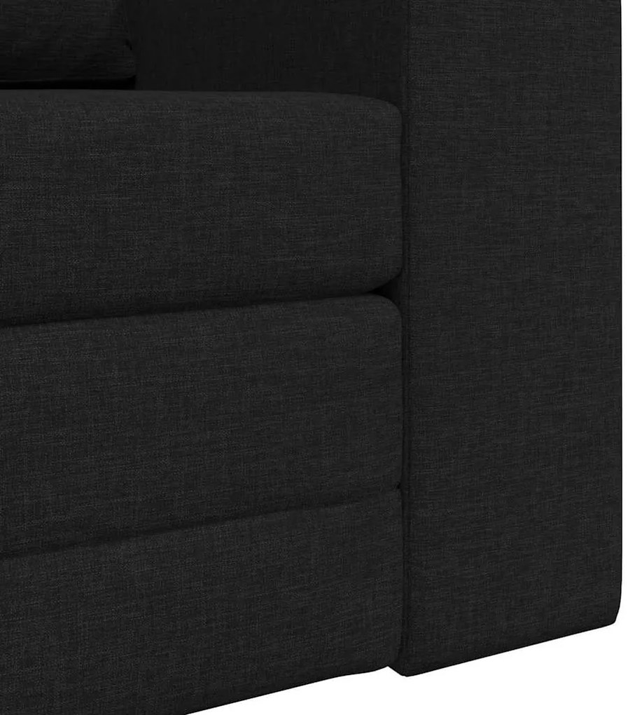 Sofá Cama 2-em-1 Preto 98x71x83 cm Tecido
