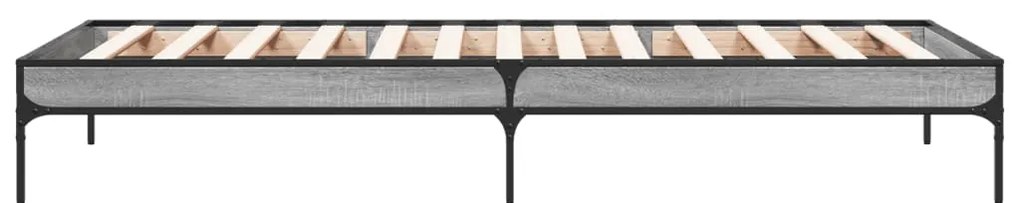 Estrutura cama 100x200 cm derivados madeira/metal cinza sonoma
