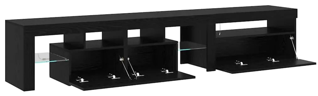 Armários para TV vidaXL 2 pcs com Luzes LED Carvalho Preto Madeira Eng