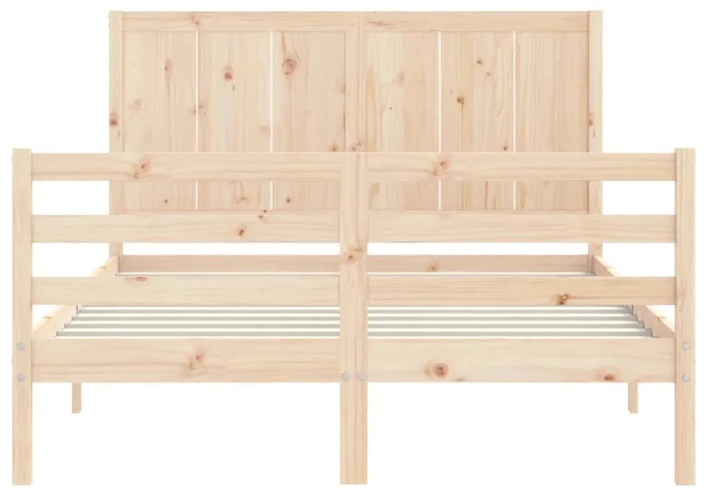Estrutura de cama com cabeceira 120x200 cmmadeira maciça