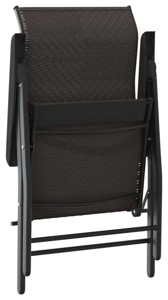 Cadeiras de jardim dobráveis 4 pcs vime PE cor preto café
