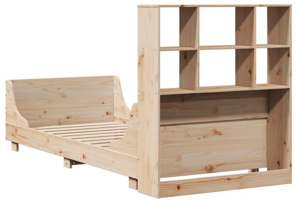 Cama com estante sem colchão 90x190 cm madeira maciça