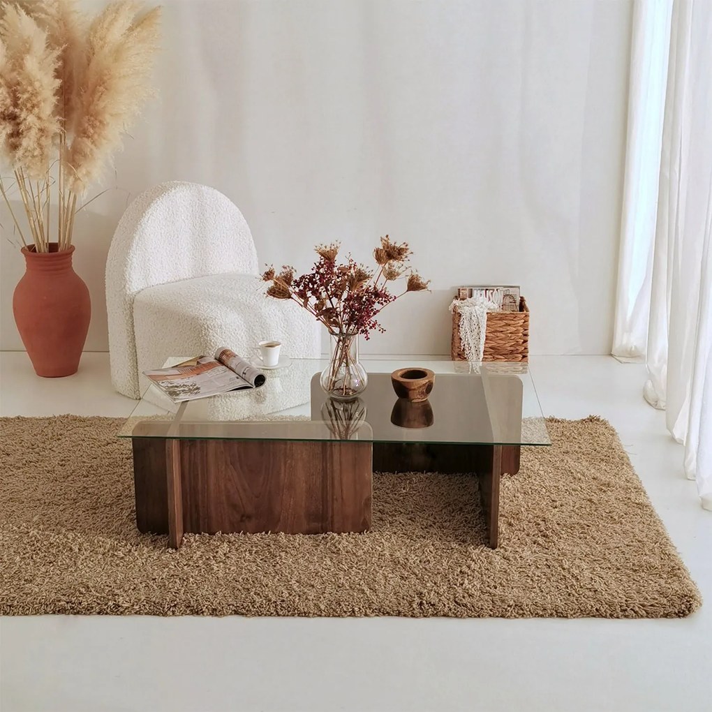 Mesa de Café Escape - Cor Nogueira - 105cm x 30cm x 65cm