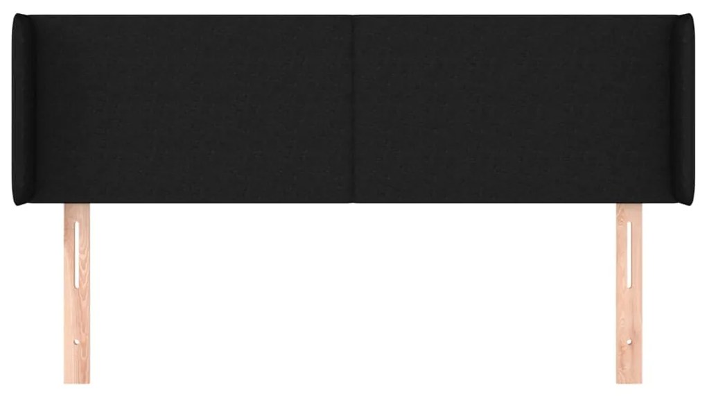 Cabeceira de cama c/ abas tecido 147x16x78/88 cm preto
