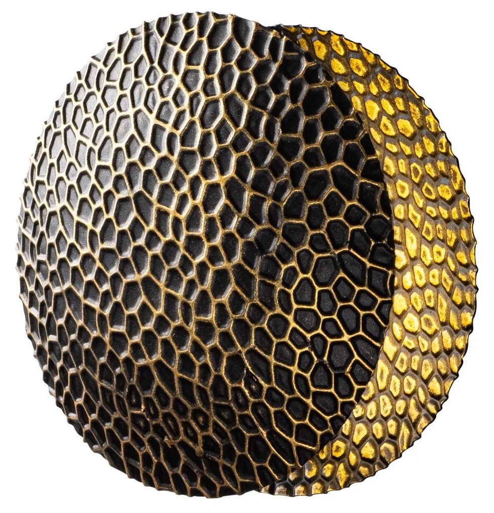 Lâmpada de Parede Yosma - Preto e Dourado - 21cm x 21cm x 15cm