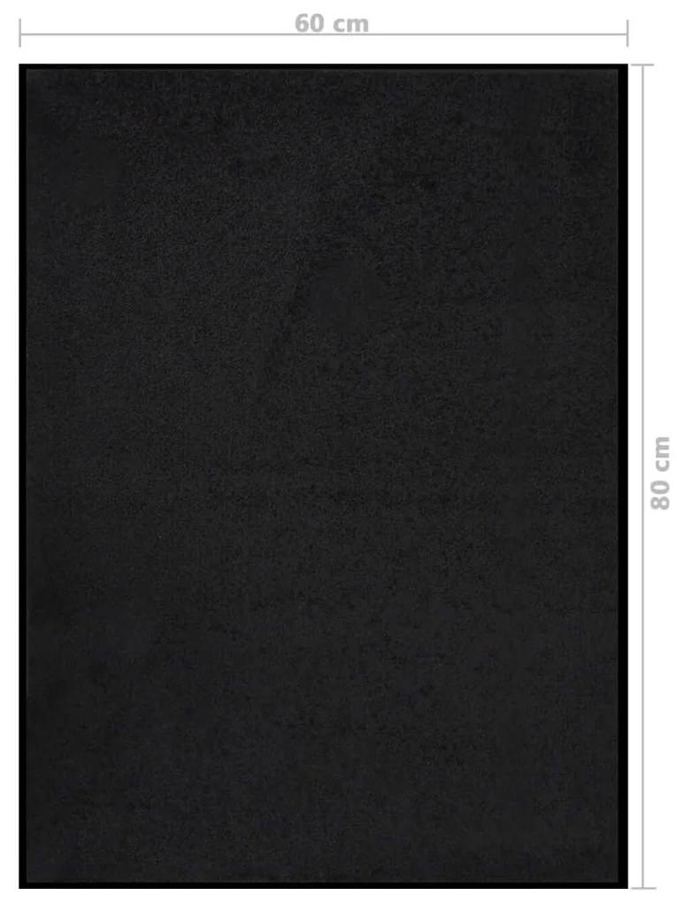 Tapete de porta 60x80 cm preto