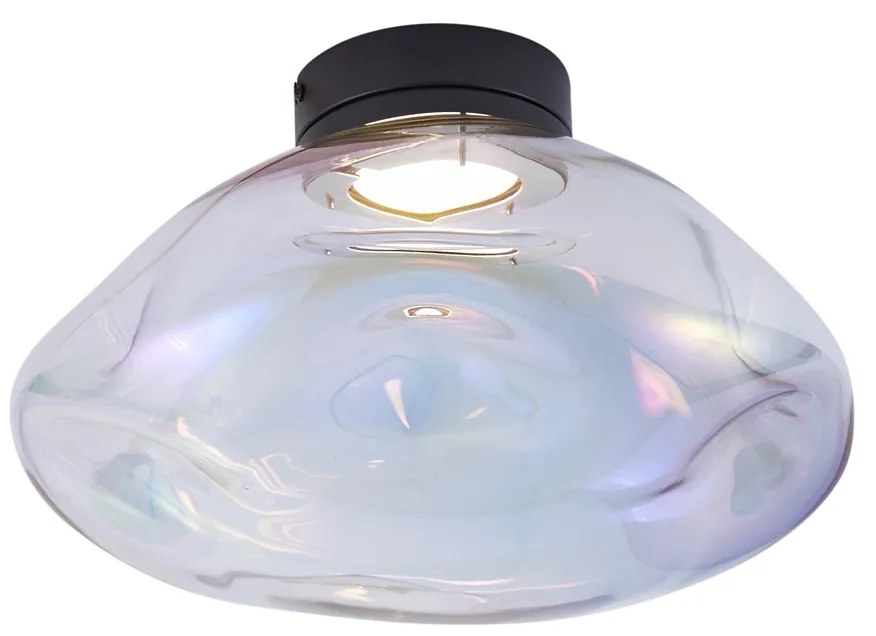 Plafon de design preto com vidro arco-íris - Gemma
