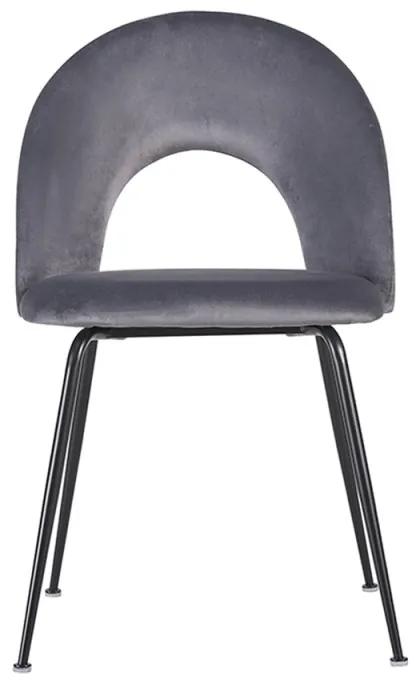 Pack 6 Cadeiras Dawa Black Veludo - Cinza escuro