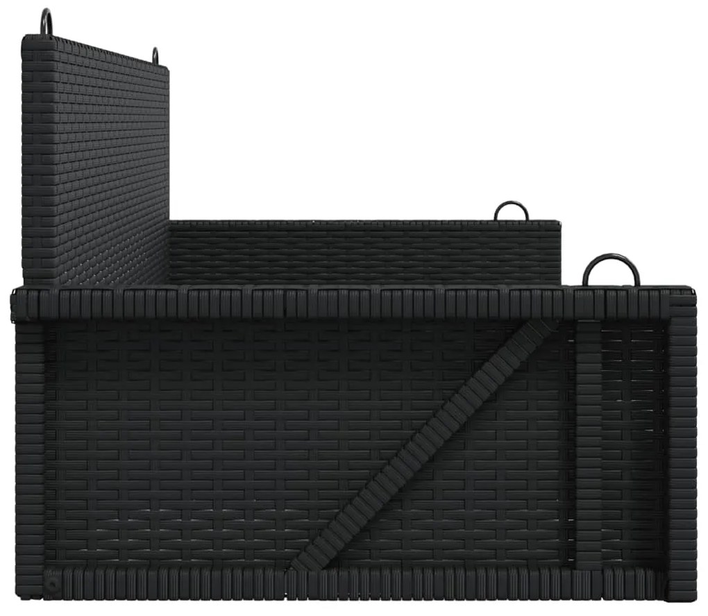 Banco baloiço 119x56x48 cm vime PE preto