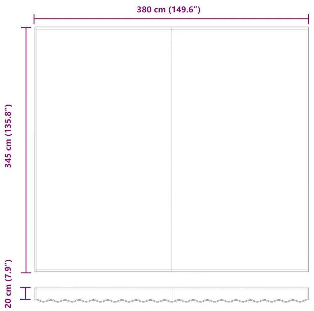 Tecido de Substituição para Toldo para Estrutura 4x3.5 m Cinza Claro
