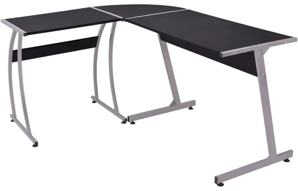 Mesa de canto em forma de L preto