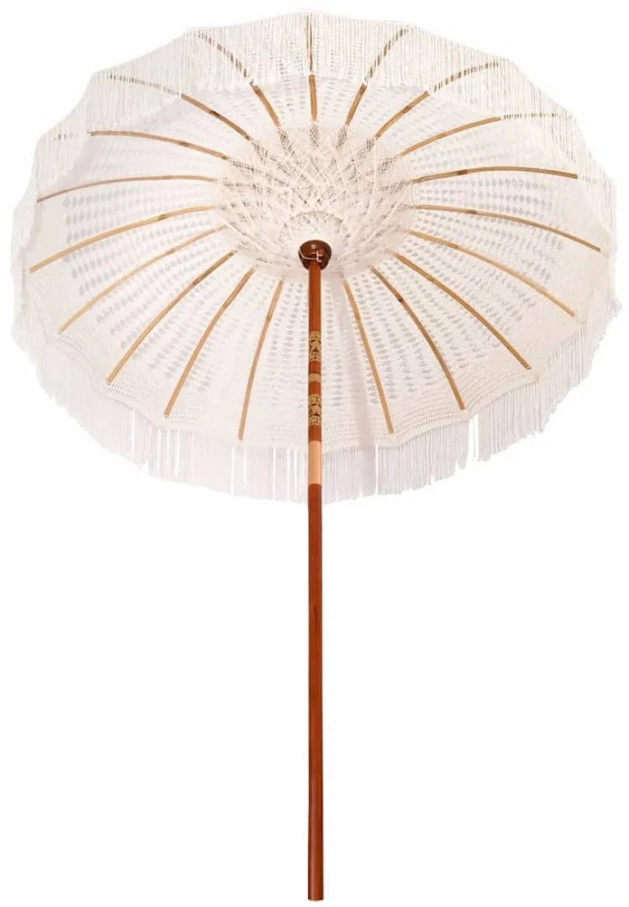 Guarda-sol Outros Creme x 250 cm Algodão e madeira sólida