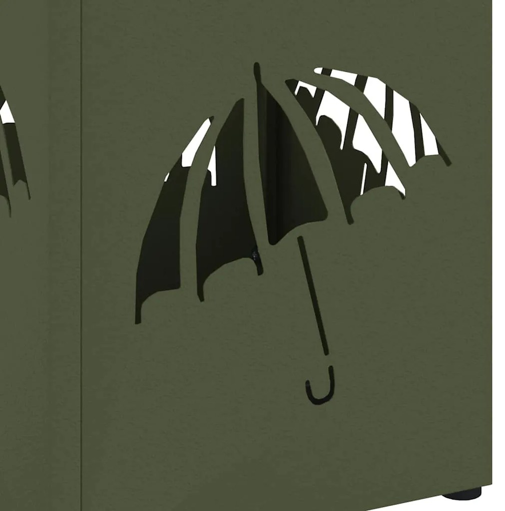 Suporte para Guarda-Chuva Verde-Azeitona Metal Médio