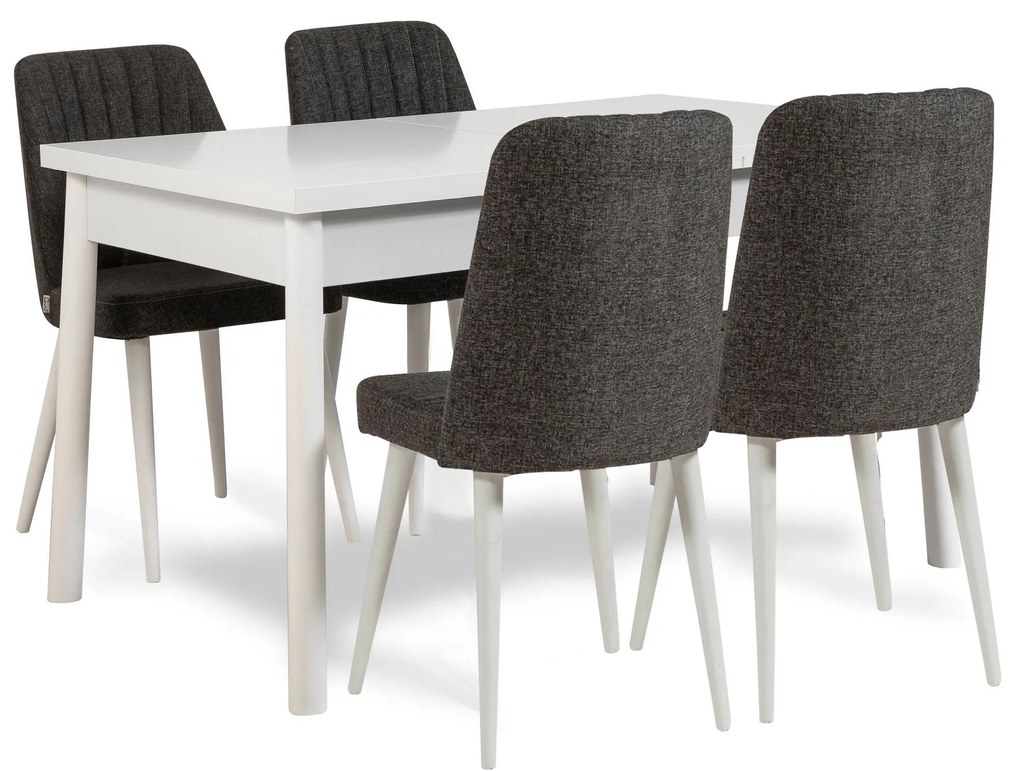 Conjunto Mesa de Jantar Extensível e Cadeiras (5 Peças) Santiago – Bra
