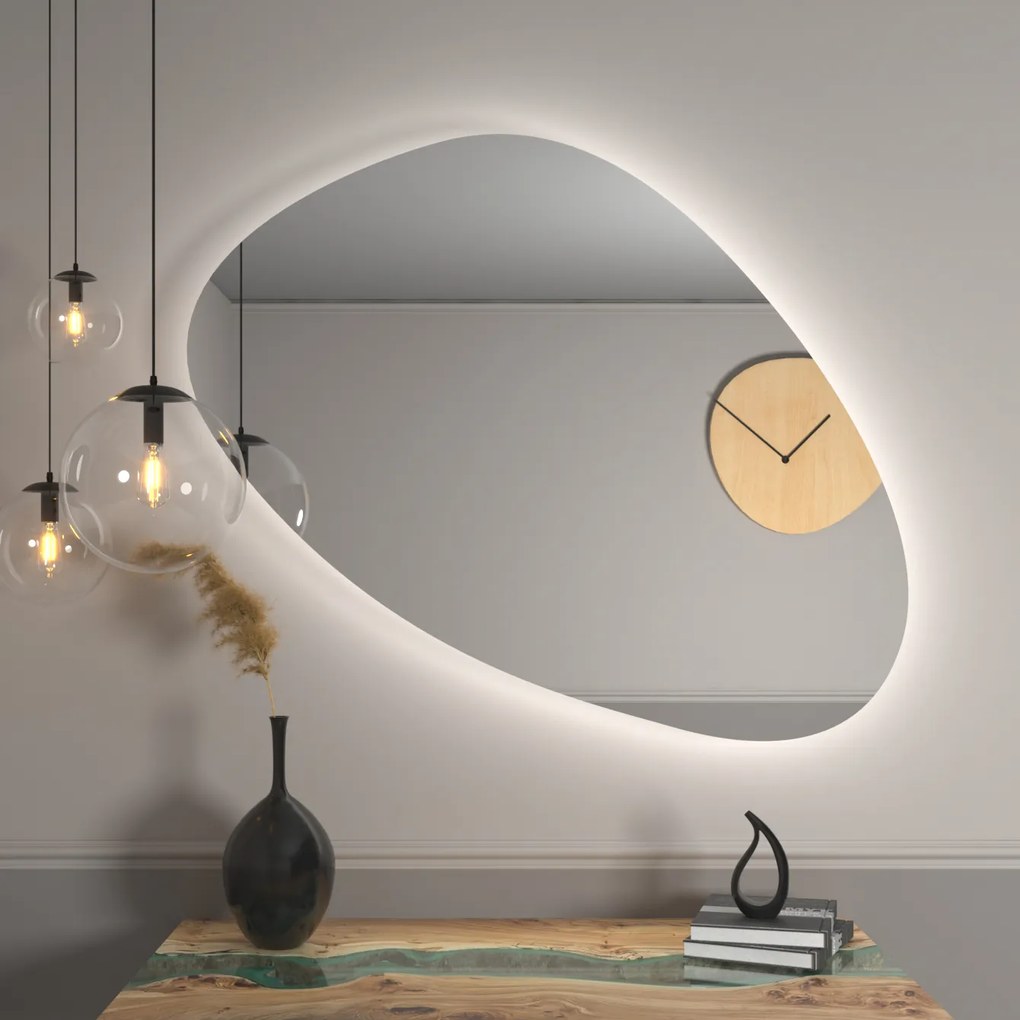 Espelho LED orgânico com iluminação A20