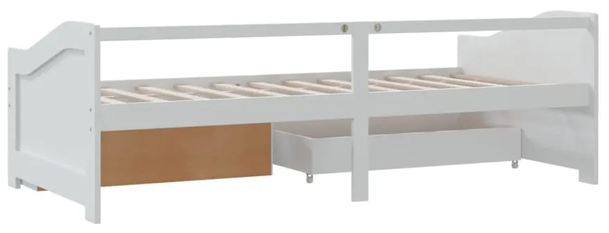 Sofá-cama 3 lugares c/ gavetas 90x200 cm pinho maciço branco