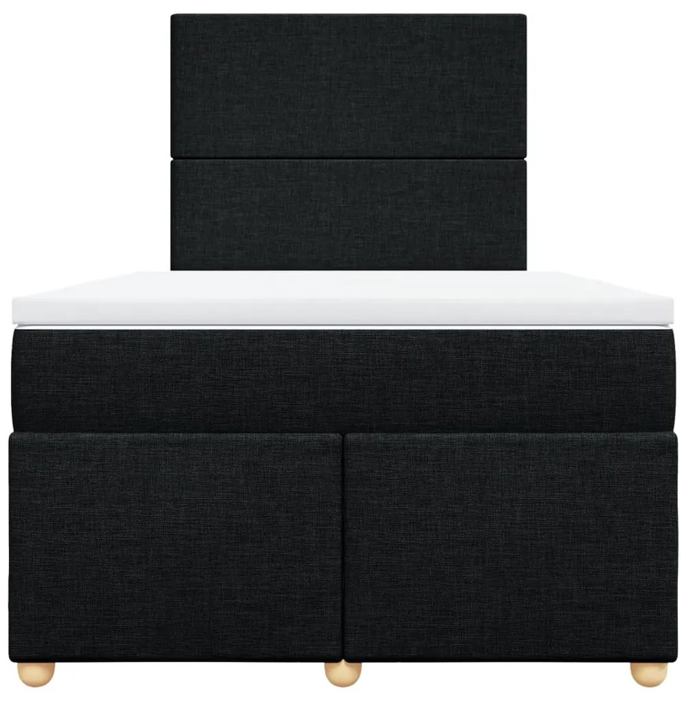 Cama boxspring com colchão 120x190 cm tecido preto