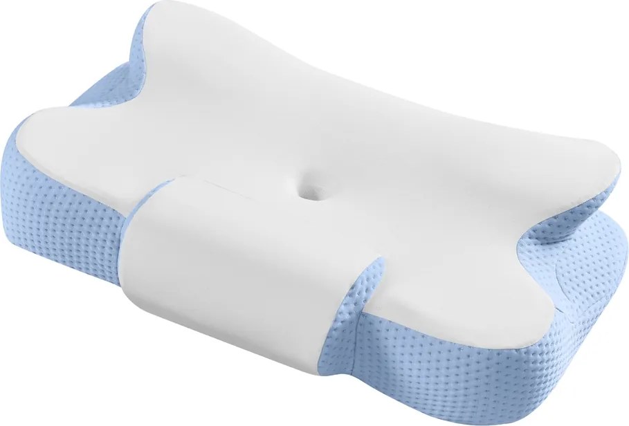 Almofada, almofada ergonómica, almofada refrescante para o pescoço, com altura ajustável branco e azul