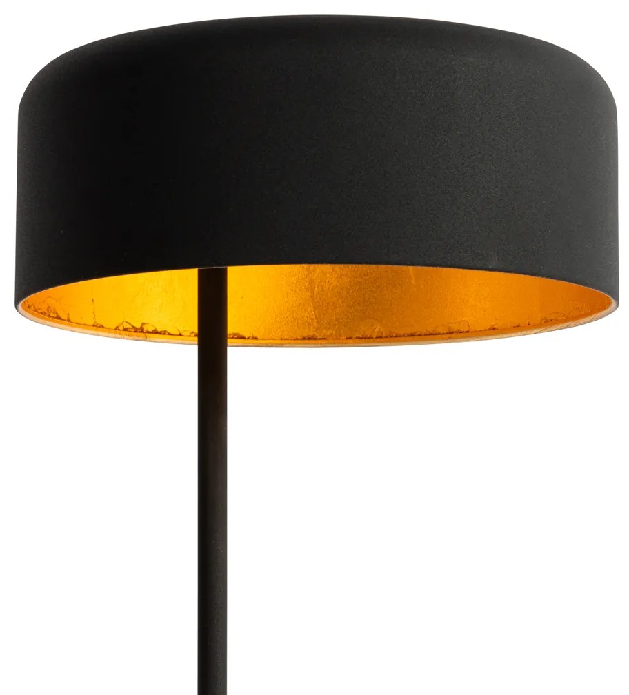 Candeeiro de mesa retro preto com interior dourado - Jinte