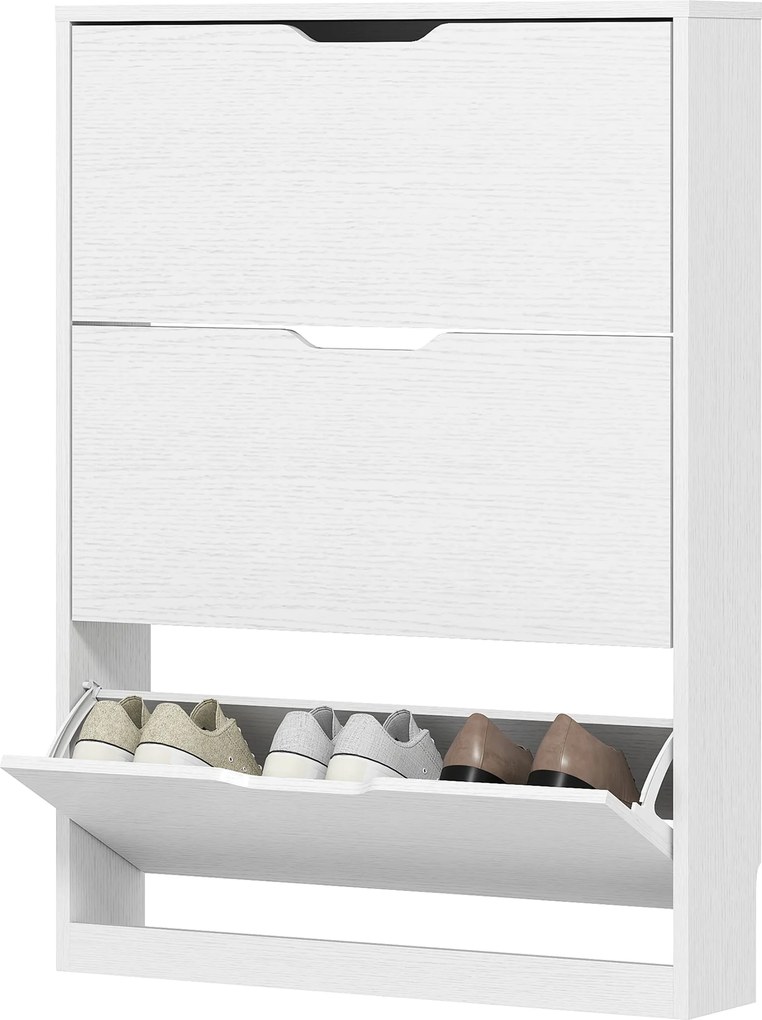 Móvel para Calçado, 80 x 17 x 108 cm, 3 Gavetas Basculantes, Branco